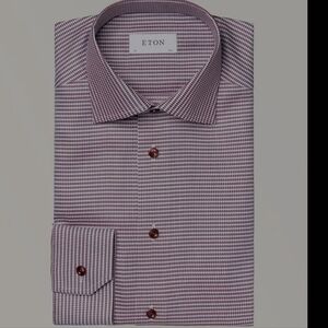 Eton men's houndstooth-pattern luxury dress shirt xl like new